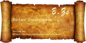 Beles Zsuzsanna névjegykártya